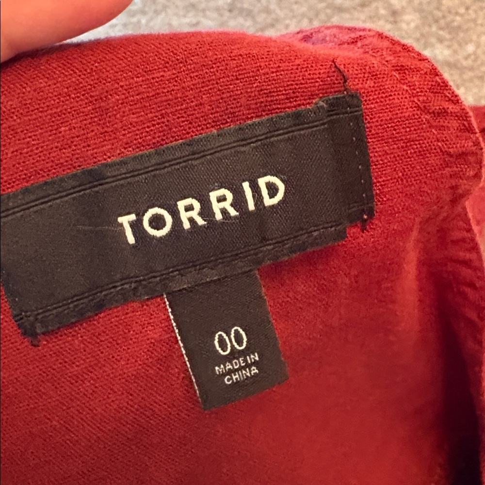 Torrid red stretchy linen blend shorts romper overalls - Picture 5 of 6